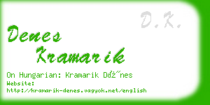 denes kramarik business card